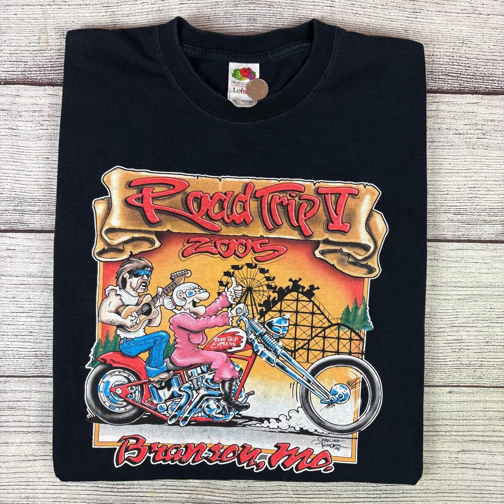 Vintage 2005 Road Trip V Branson, Missouri Motorcycle Rally T-shirt